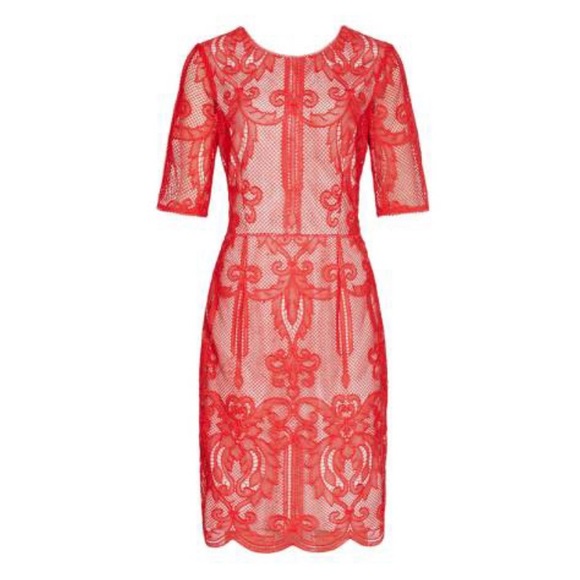 reiss red lace dress